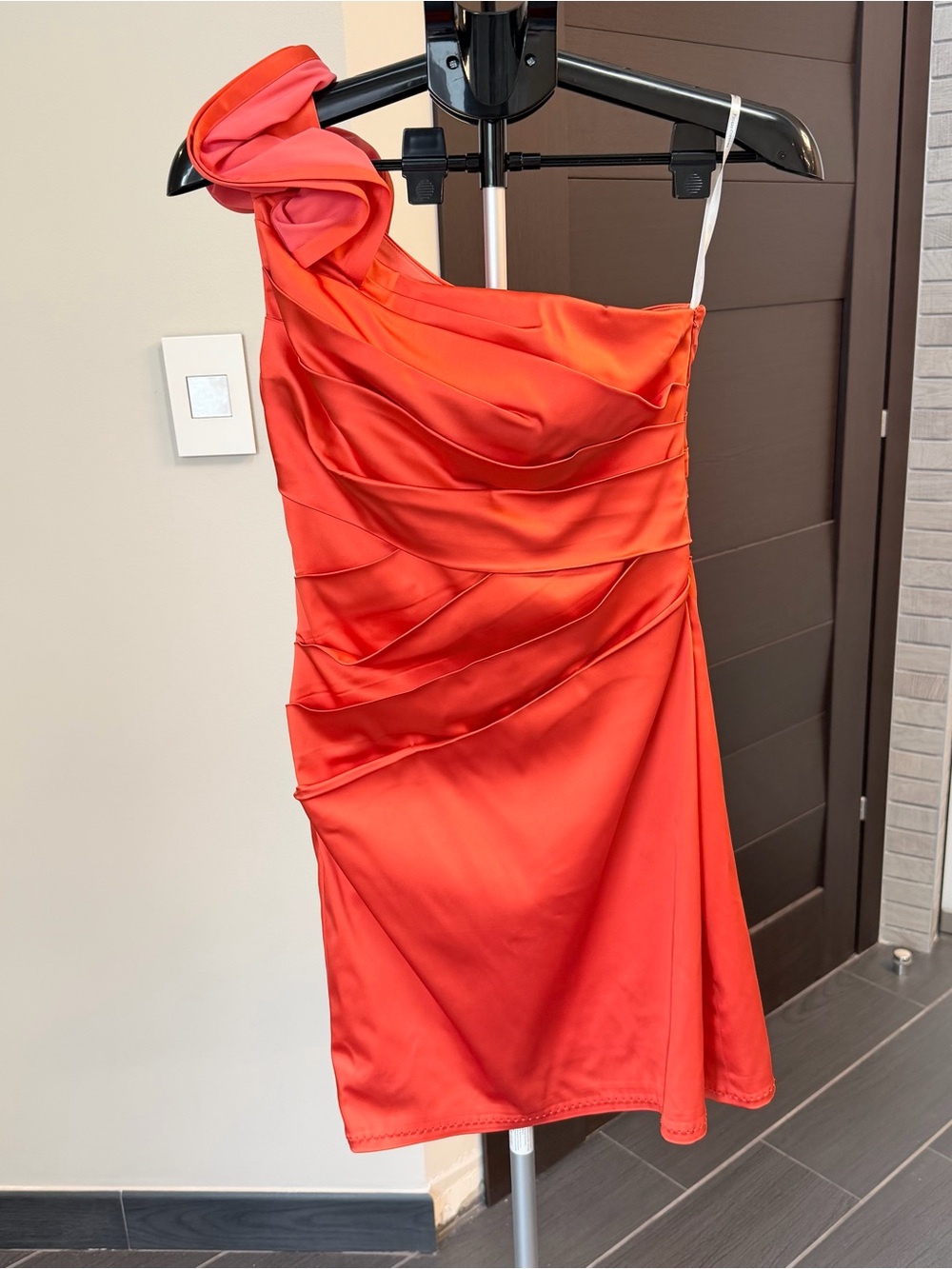 One-Shoulder Orange Cocktail Dress - Picture 12 of 12